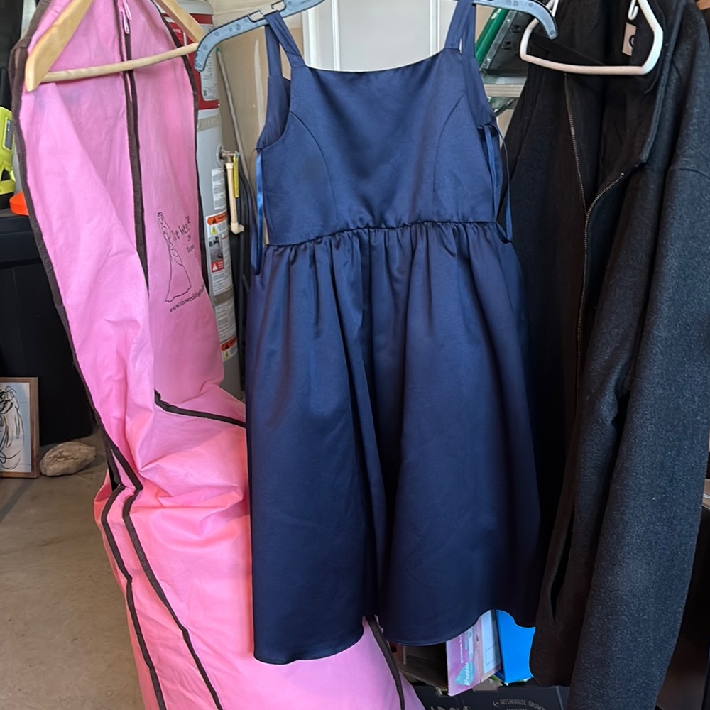 David's Bridal Pink and Blue Spaghetti Strap Sundress